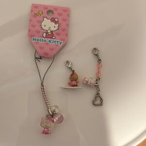 Hello Kitty Pink and Silver Charm Set